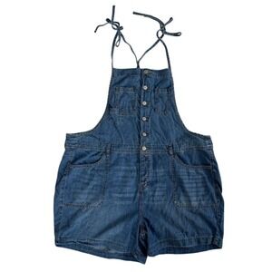 NWT Torrid 5 Inch Lightweight Denim Shortalls Sz‎ 18 Blue Summer Cute Festival
